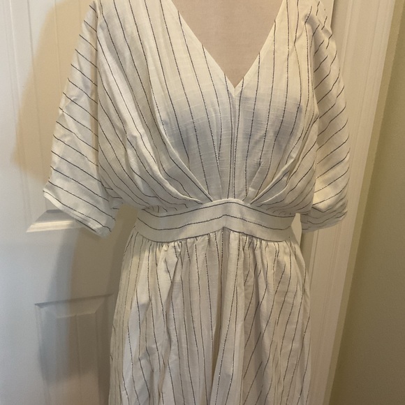 Chico's Dress Metallic Striped Maxi Size Chico’s Size 2P - Picture 2 of 10